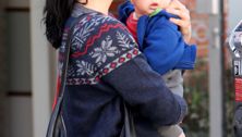Selma Blair takes "baby saint" to yoga