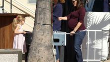 Bump watch: Guess what Jennifer Garner was doing while the girls played on the beach?