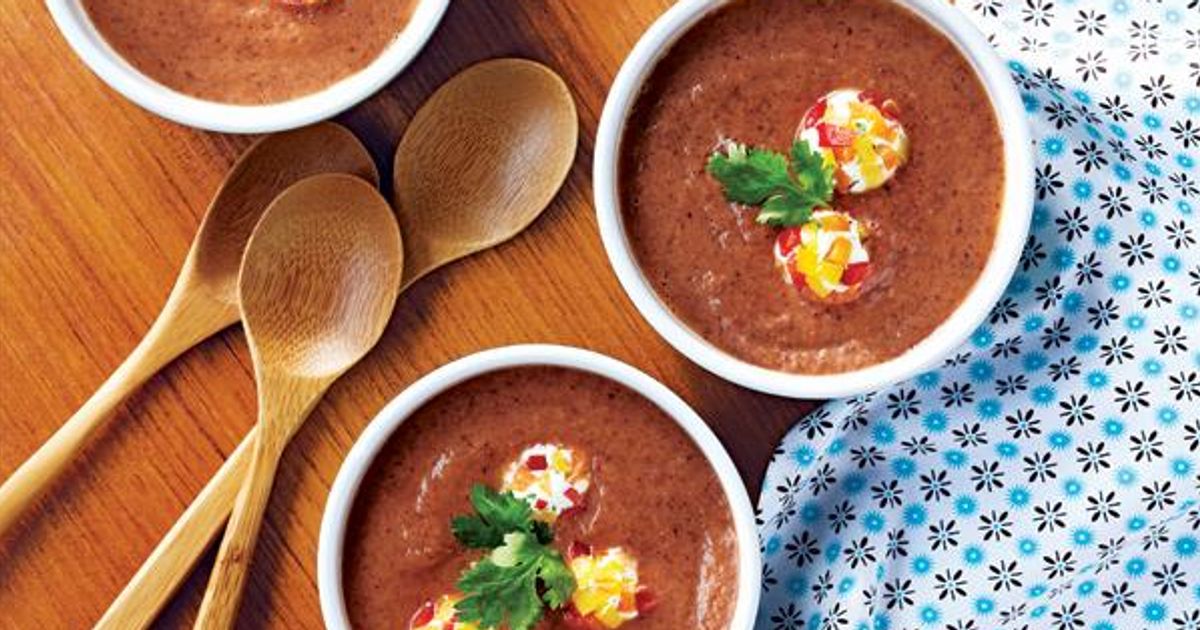 Black Bean Tomato Soup with Cheese Balls - Today's Parent