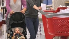 January Jones shops with baby Xander