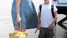 Reese Witherspoon (muumuu clad!) takes son Deacon to work