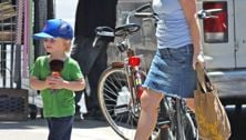 Amy Poehler takes little Archibald to see the new Spider-Man movie