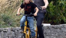 Matthew Broderick and James Wilkie: Tandem bike riding!