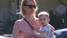 January Jones and Xander: Stripes!