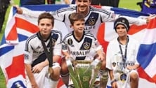David Beckham celebrates final win with family