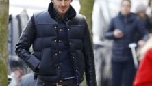 David and Harper Beckham: Matching! (And walking hand in hand — CUTE)