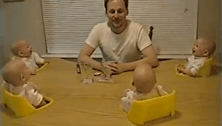 Video: Dad gets his quadruplets belly laughing