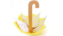 Raindrop-themed baby shower umbrella basket craft