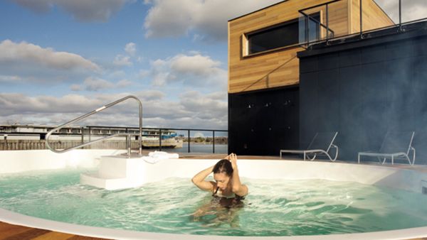 Photo of a woman in the pool at Bota Bota Spa