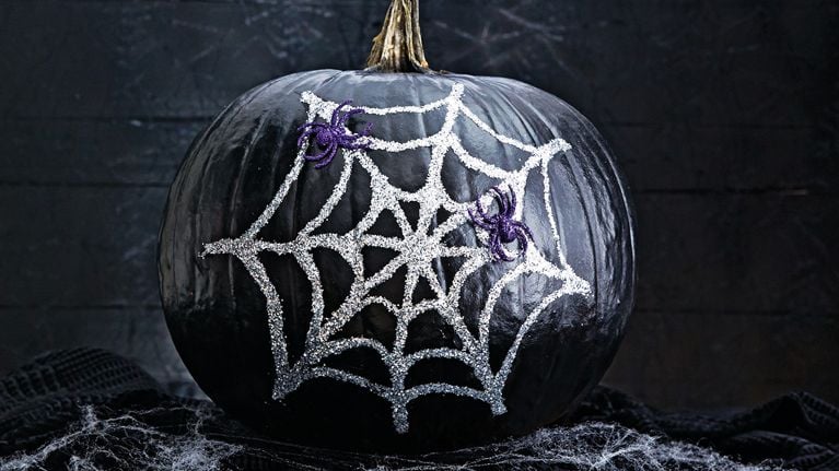 No-carve pumpkin: Spider’s lair