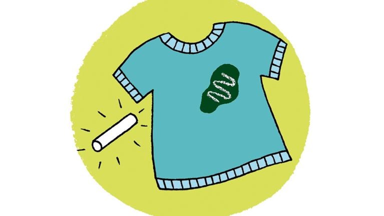 illustration of a shirt with a grease stain