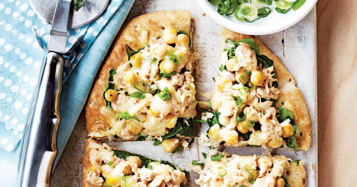 Tuna melt pita pizzas Today's Parent