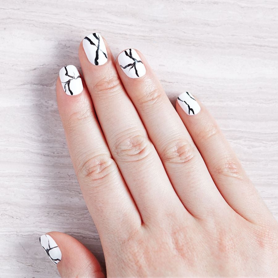 White Marble Nail Art That Shines