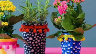 Recycled craft: How to make fabric-covered pots