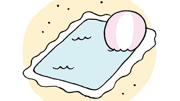 illustration of a pool at the beach