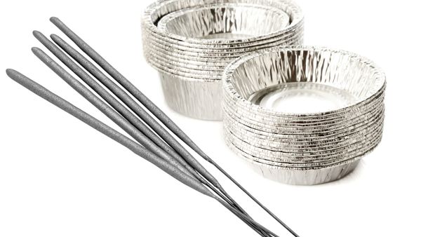 tinfoil trays and sparklers