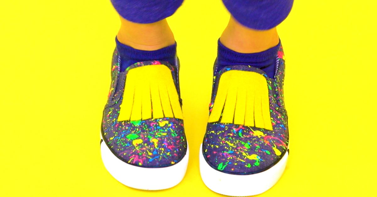 How to make ontrend splatter paint sneakers Today's Parent