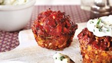 Oatmeal Meat Loaf Muffins with Horseradish Frosting