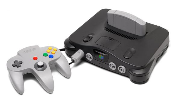 Nintendo 64 console with controller