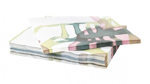 Paper napkins with paint splatter design