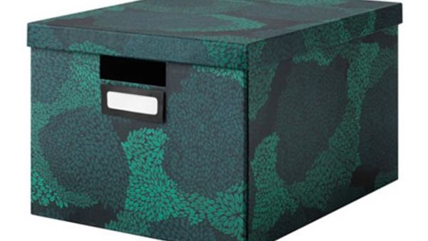 Blue and green banker's box