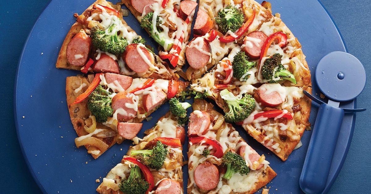Grilled sausage and broccoli pizza recipe Today's Parent