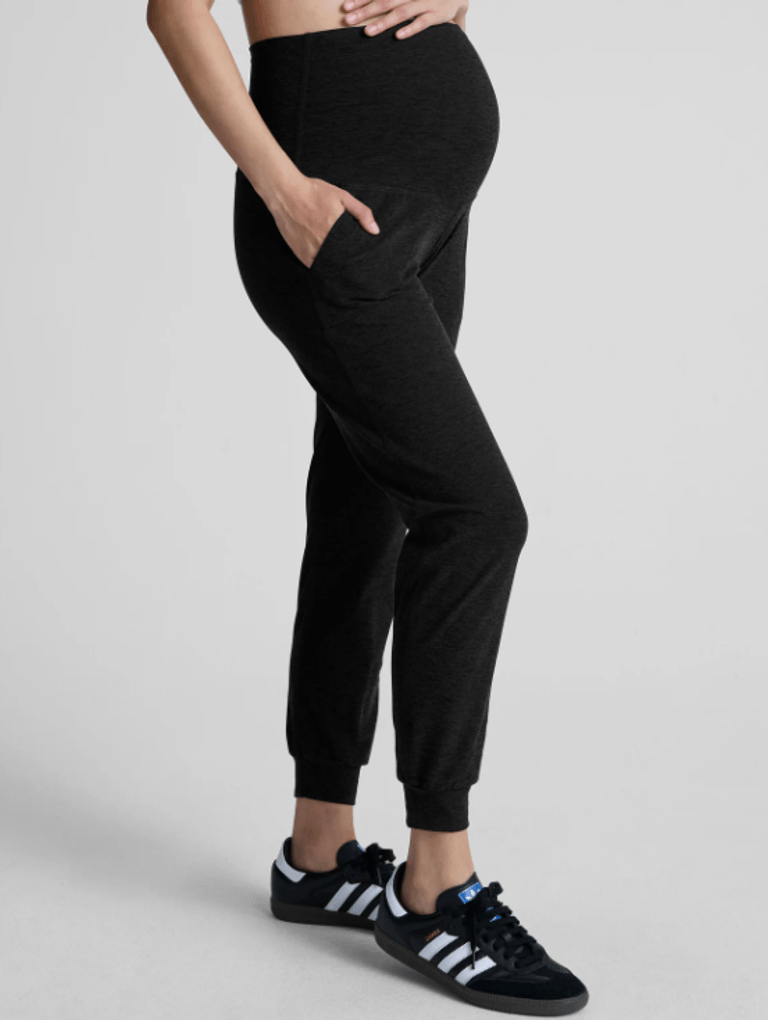 beyond yoga spacedye beyond the bump maternity midi jogger, best for active moms-to-be