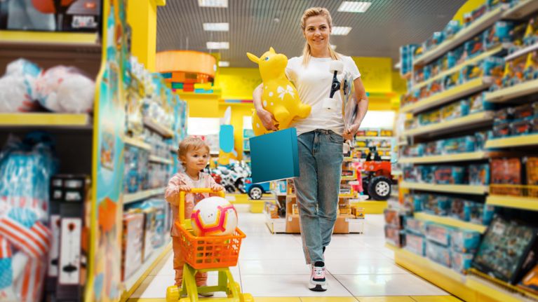 checkout at modern kids toy store