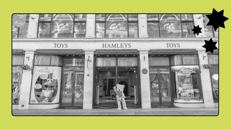 The exterior of Hamleys toy store in London