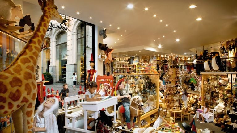 An interior view of a toy store (Serneels in Brussels)