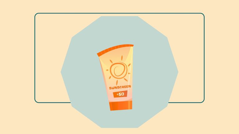 A travel-sized tube of broad-spectrum SPF 50+ sunscreen, a summer safety must-have for protecting baby’s sensitive skin from UV rays.