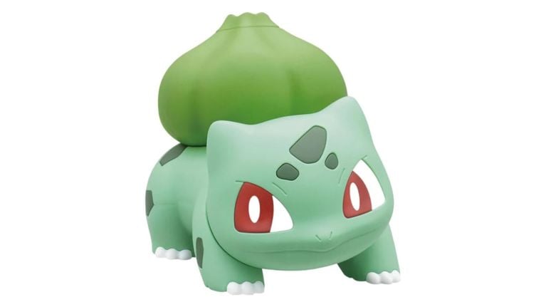 A bulbasaur model from a Pokemon building kit.