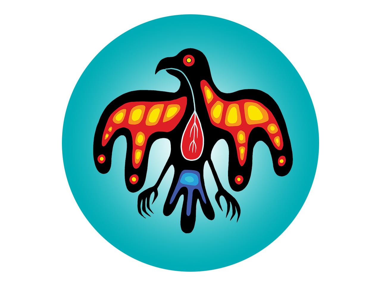 Illustration of an eagle in an Indigenous art style