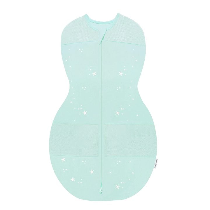 Happiest Baby Organic Cotton Sleepea 5-Second Swaddle Teal with Stars
