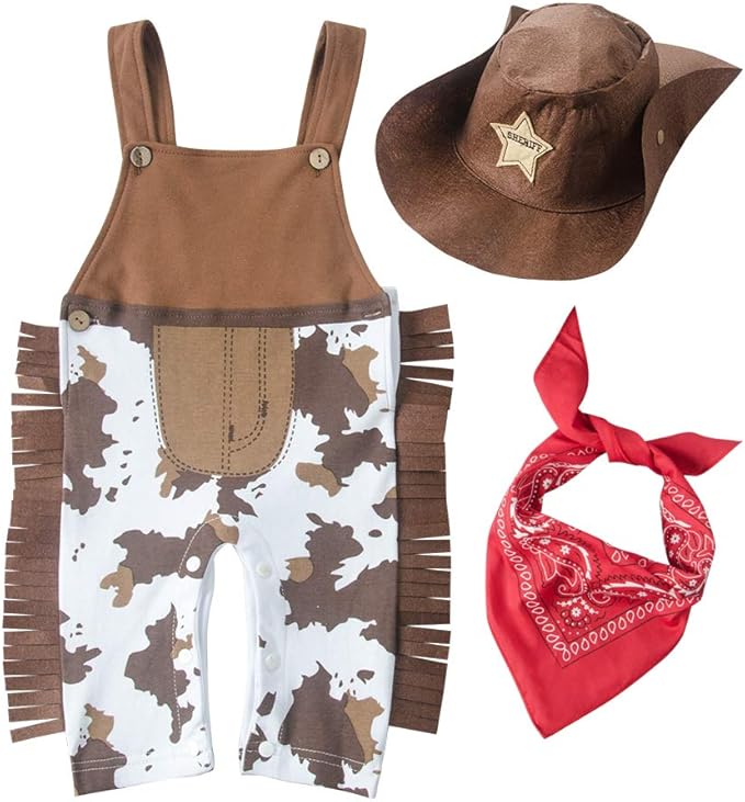 Baby Boy Cowboy Romper Set