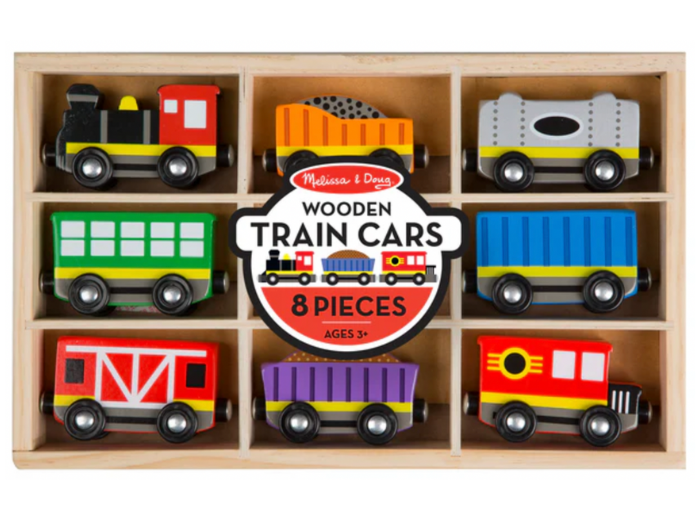 Melissa & Doug Magnetic Wooden Train Cars