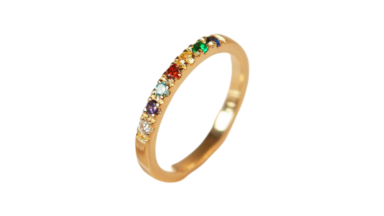Anavia Design Sterling Silver Birthstone Family Ring
