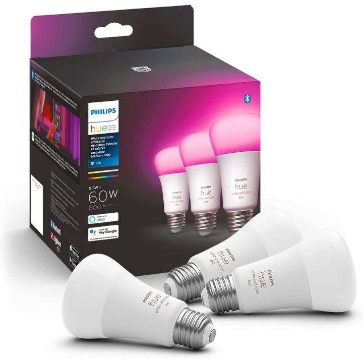 Philips Hue A19 LED Smart Light Bulb 3-Pack