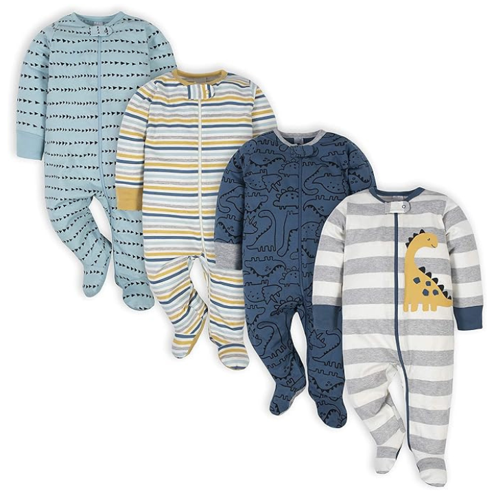 Gerber Baby Boys Sleep 'N Play Footie 4-Pack