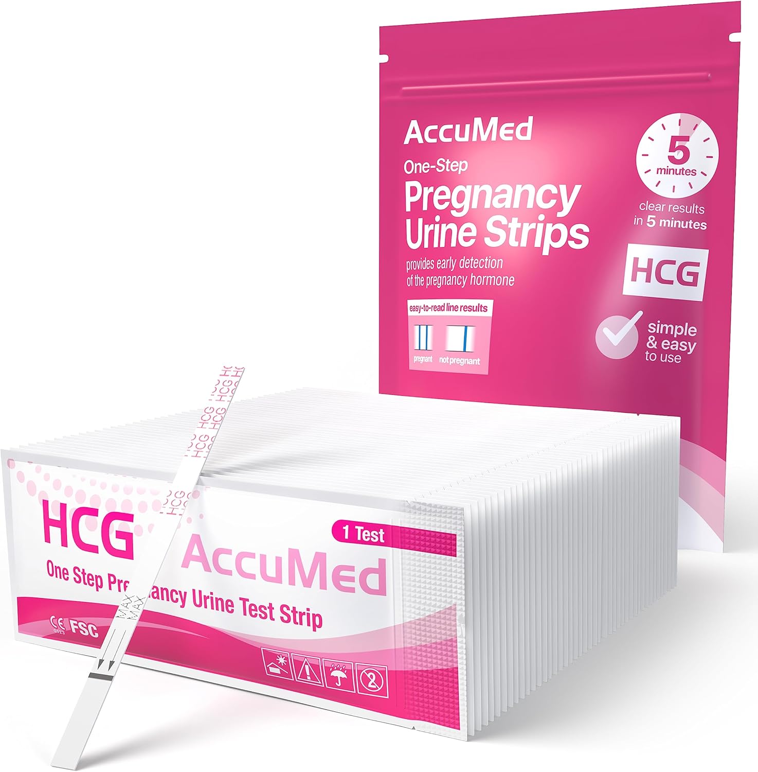 AccuMed Pregnancy (HCG) Test Strips Kit