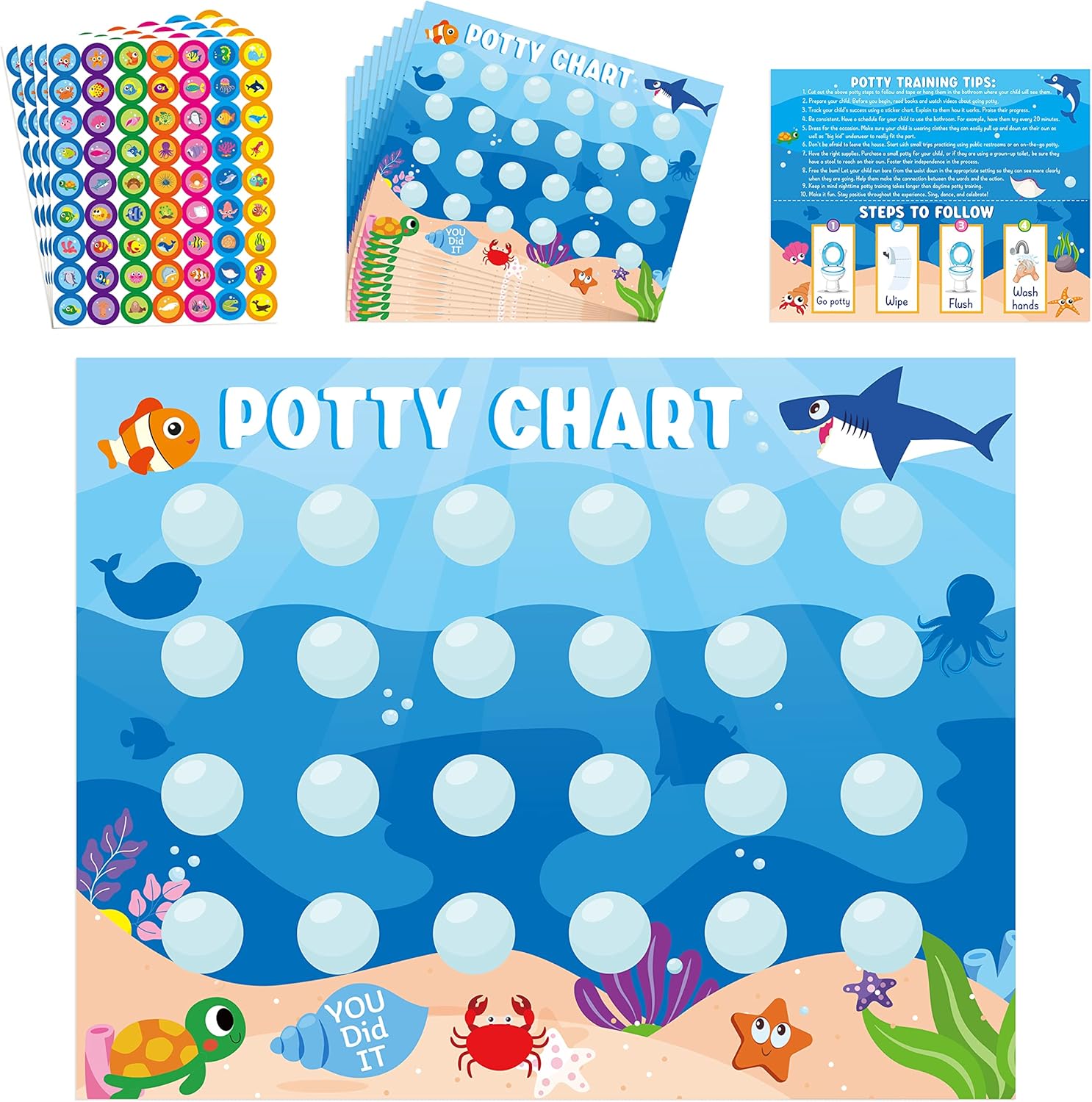 Zainpe Ocean Animals Potty Training Chart