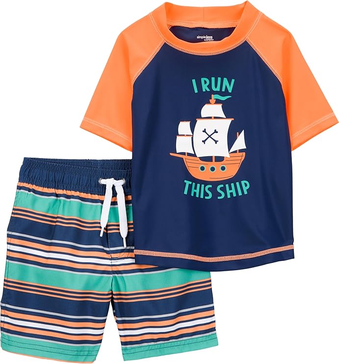 Simple Joys by Carter's Baby Boys' Swimsuit Trunk and Rashguard Set