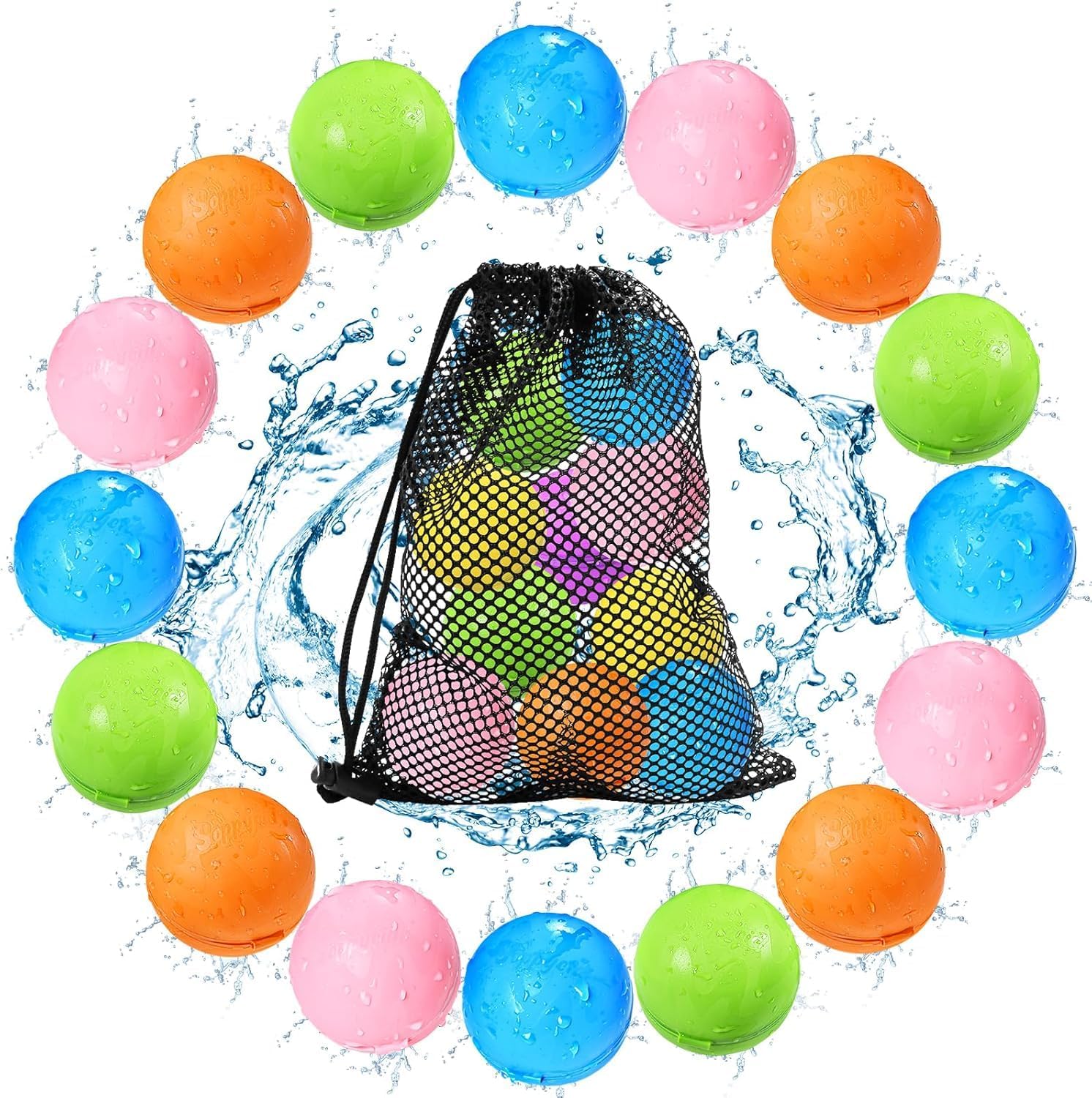 Tlitlimom 16-Piece Reusable Water Bomb Balloons