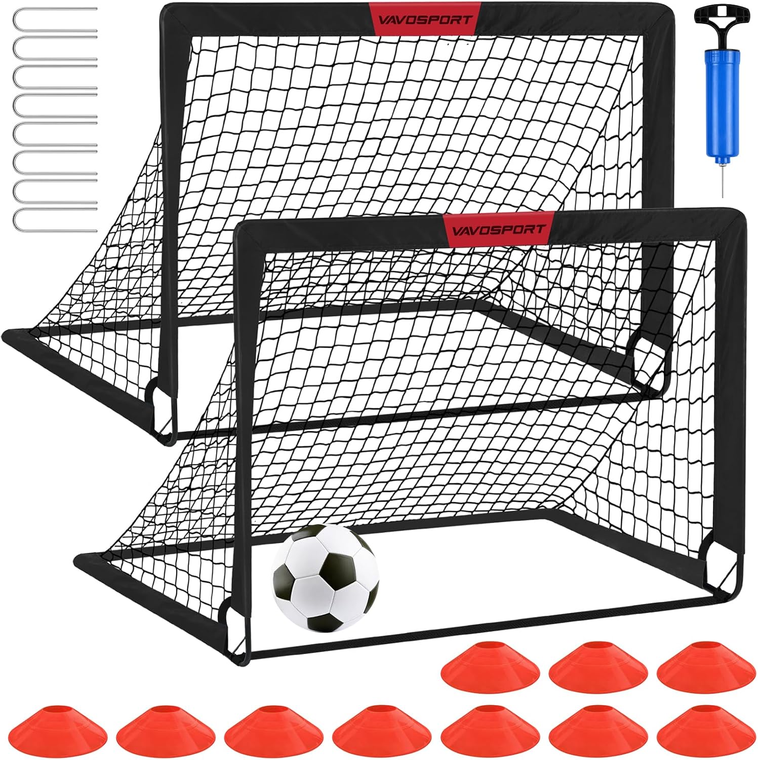 VAVOSPORT Kids Soccer Goals for Backyard Set