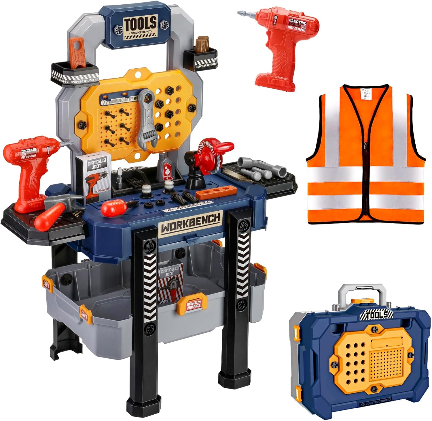 Deejoy Kids Bench with Realistic Tools & Electric Drill
