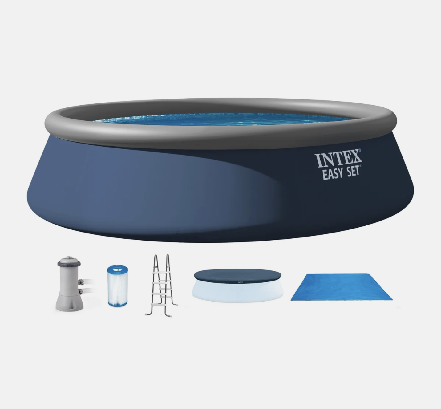Intex Easy Set 15' x 42" Round Inflatable Outdoor Above-Ground Swimming Pool