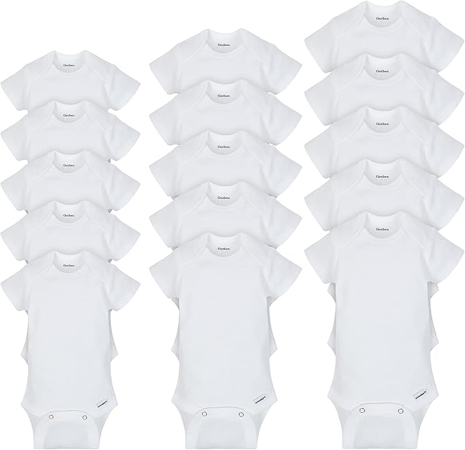 Gerber Unisex Baby 15 Piece Grow with Me Onesies in 3 Sizes