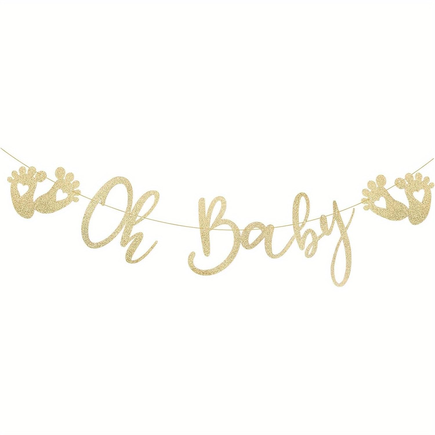 Oh Baby Glitter Golden Banner